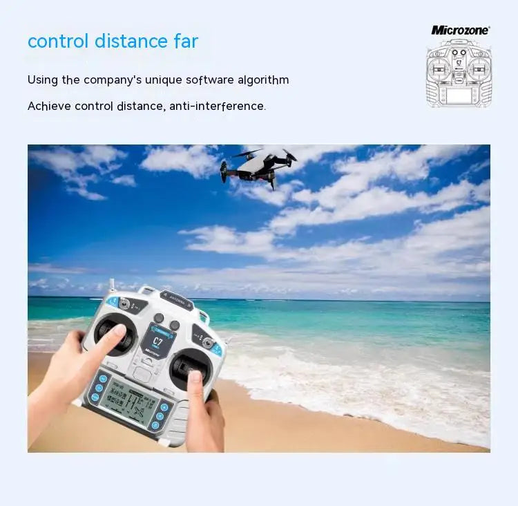 MicroZone MC7 C7 MINI 2.4G Controller Transmitter with MC8RE Receiver Radio System for RC Aircraft Drones Multirotor Helicopters