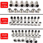 5/10/20Set GX12 GX16 GX20 2P 3P 4P 5P 6P 7P 8P 9P 10P 12P 14P 15 Pin Docking Aviation Plug Socket Waterproof Circular Connector