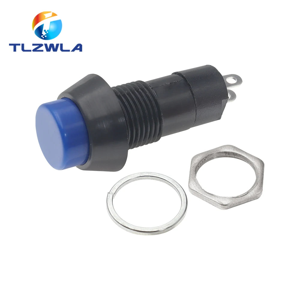 10PCS PBS-11A 12mm self-locking Plastic Push Button Switch Latching Switchs 1A 250V AC 2PIN PBS-11B