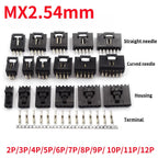 10PCS MX2.54 TJC8 Dupont Connector 2/3/4/5/12Pin with Belt Buckle Single Row 2.54mm Right Angle Pin Header Housing Terminals