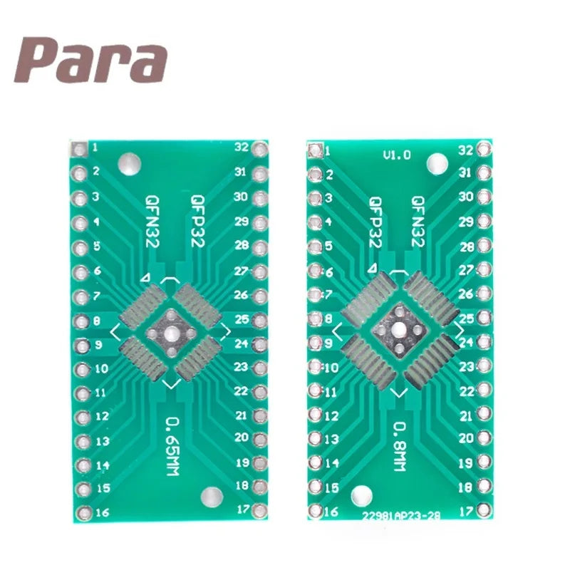 5PCS/LOT QFN32 QFP32 to DIP Turn DIP32 Pinboard SMD 2.54mm Pin Pitch 0.65mm/0.8mm PCB Adapter Plate Transfer Board IC Socket