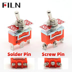 FILN 15A 250V Toggle Switches Miniature Thumb Lever on Off Electronics SPST SPDT DPDT Power Rocker Waterproof Cap
