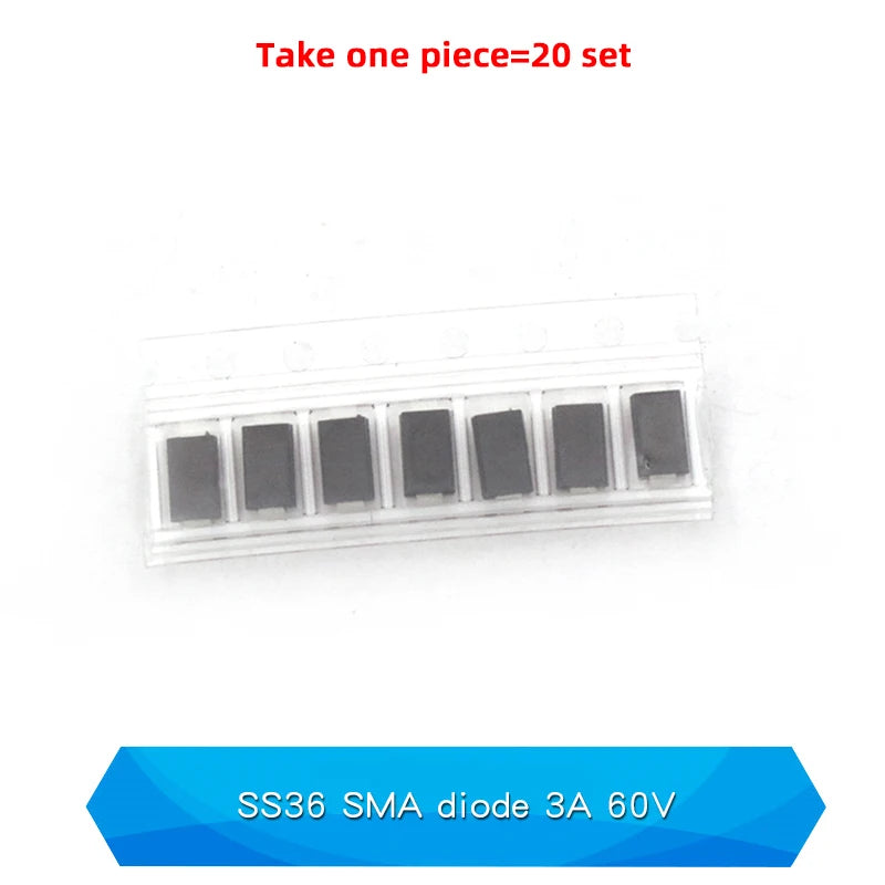 20PCS M1 M2 M4 M7 S4 SMA 1A 1N4001 4002 4004 4007 SS12 SS310 RS1M RS2M ES1D ES1J US1M SMD Schottky Rectifier Diode DO-214AC