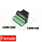 RJ45 Male Female To 8 Pins Screw Terminal Block Adapter RJ45 8P8C Breakout Board for Cat7 Cat6 Cat5 Ethernet Extender Connector