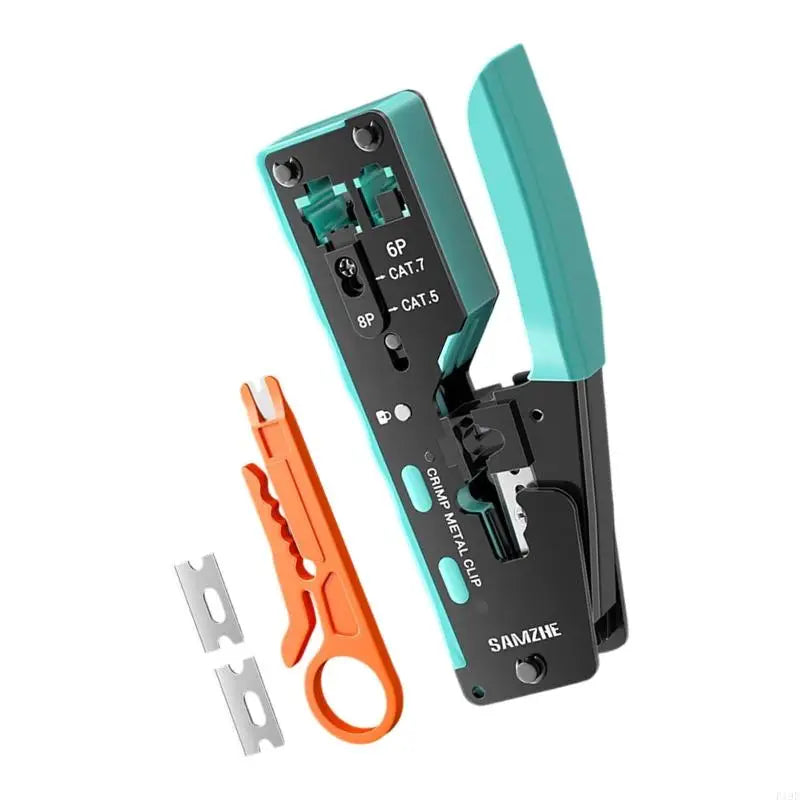 RJ45 RJ11 Cable Crimping Pliers 8P 6P Wire Cutter and Cover Remover with Grip Handle for Home Wiring Repair Use F19E