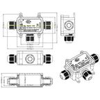 2Way IP68 Underwater Waterproof 2/3Way 4-11mm M20 Power Cord Line Wire External LED Pool Lamp Outdoor Light Cable Junction Box