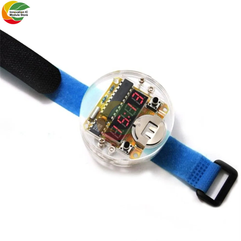 Brand New Transparent 4 Digit LED Watch Electronic Clock DIY Kit Smart Electronic Microcontroller LED Watch Electronic Clock Kit