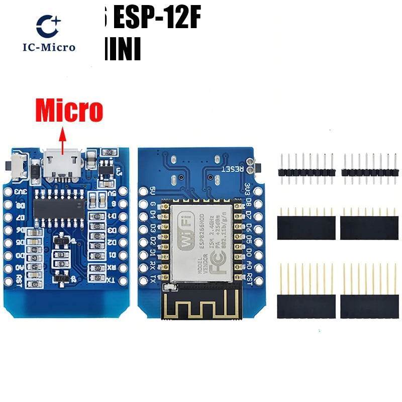 1-10pcs ESP8266 D1 Mini WIFI Development Board ESP-12F Wemos D1 Mini Nodemcu Lua Iot Board 3.3V Met Pins TYPE-C/Micro USB XZG