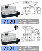 10Pcs Horizontal Limit Switch Long Hinge Roller Lever Momentary SPDT 1NO 1NC 380V 10A Industrial Travel Position Switch IP54