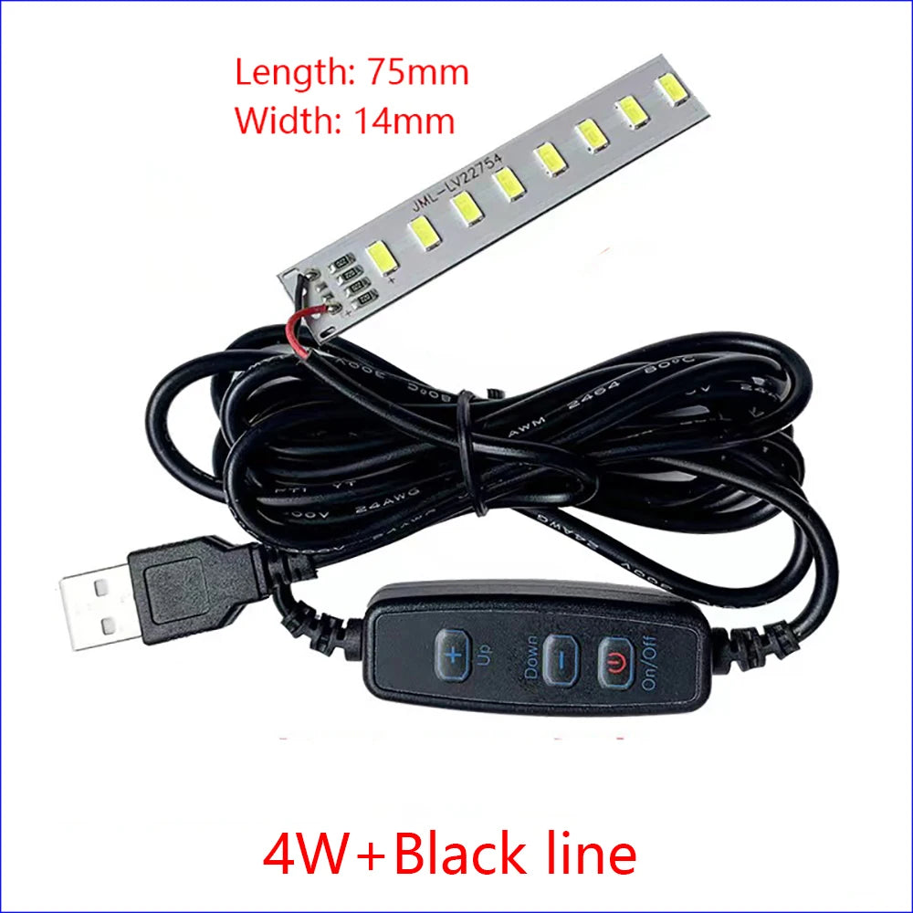 1PCS DC5V Dimming Light Switch Of 2 Meters With LED Chips 5730 SMD LED Lamp 1W 2W 3W 4W 5W 10W LED Light Beads White Warm White