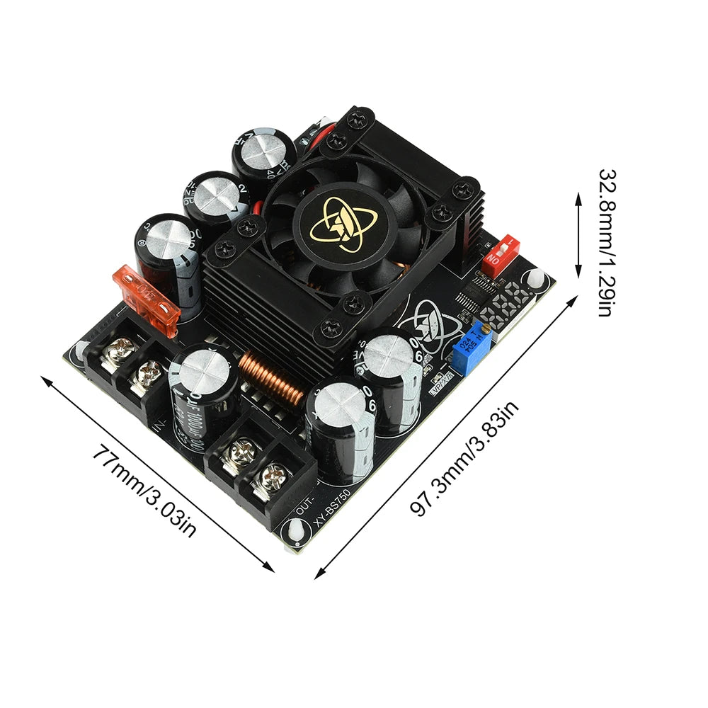 900W 30A /1500W 50A High Current Boost Power Module Dual Inductor Full Power Low Ripple Step-Up Moule for Audio Amplifiers