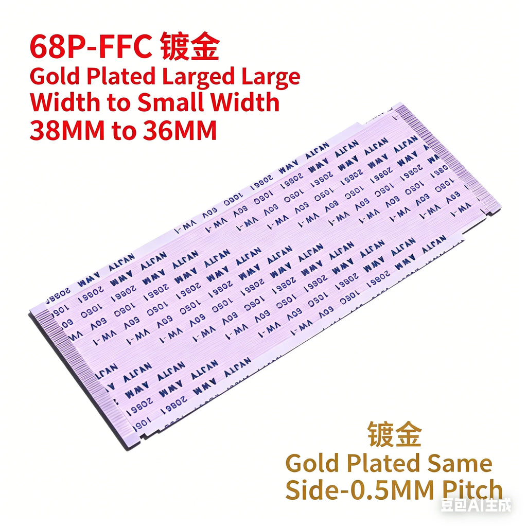 10Pcs Gold-Plated FFC FPC Flat Flexible Cable AWM 20706 105C 60V VW-1 0.5MM Pitch 40/50/55/60/68/80/96 Pin