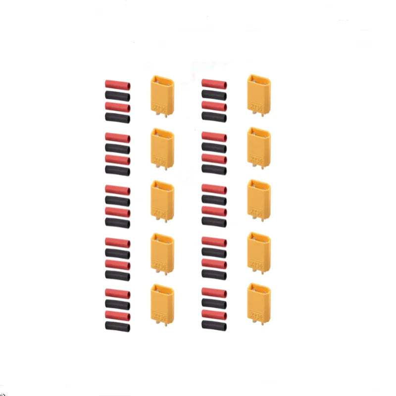 5/10 Pairs XT30 2mm Gold Plated Battery Connector with Heat Shrink Tube for Drones RC Cars