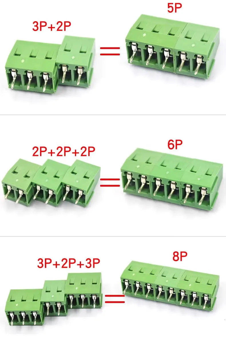 10Pcs Screw terminal type PCB KF128-2.54/3.5/3.81/5.0/5.08/7.5 mm  PCB Mini Screw Terminal Blocks for Wires2 p3p copper