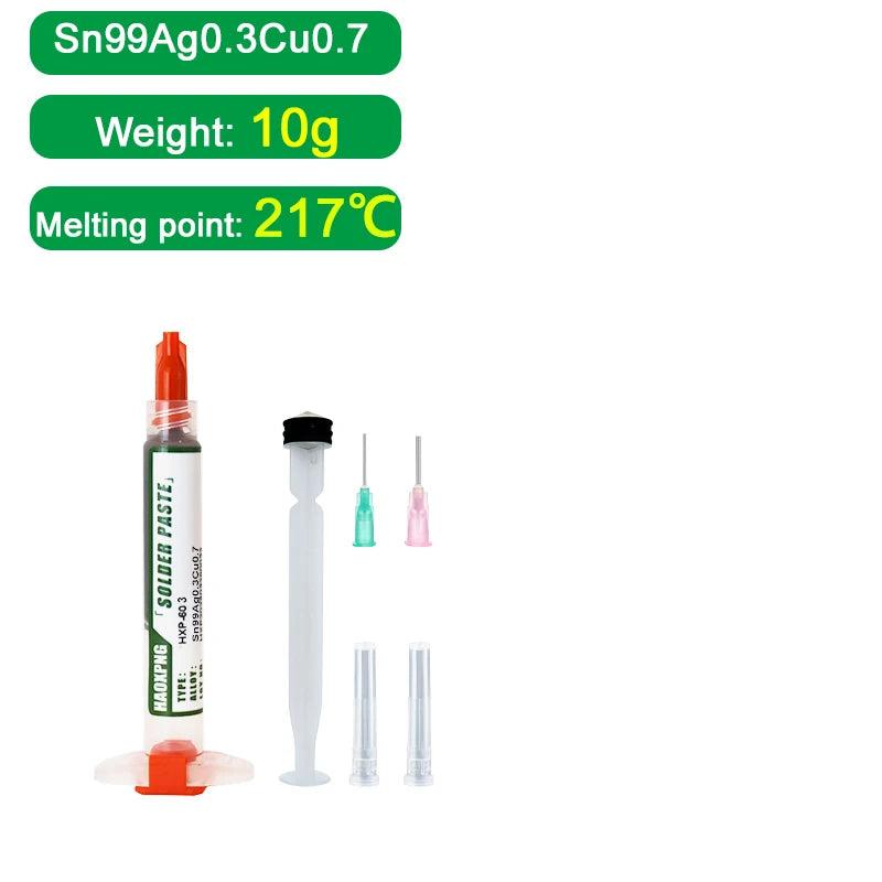 Solder Paste Flux For Soldering Sn99ag0.3cu0.7  Smd Repair Tin Paste 217℃ Tin Paste Set Welding Fluxes High Quality Flux