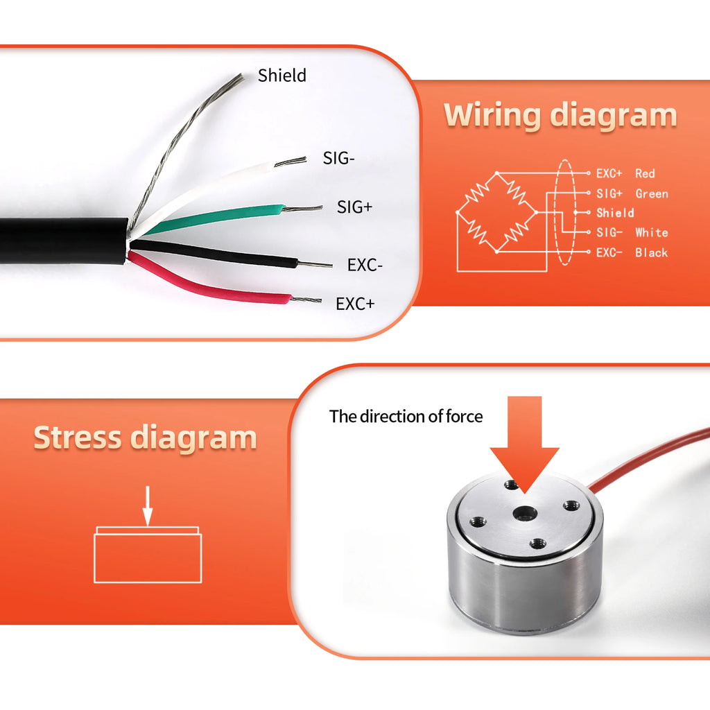 Micro Load Cell Tension Push Sensor Weight Compression Force Sensor Load Cell Weight Touch Sense System Adapts 5kg 10kg 20kg