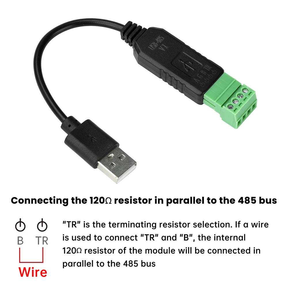 USB to RS485 Serial Converter Communication Module CH340 PLC Serial Port IO Module RS-485 Connector For Windows MacOS Linux