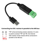 USB to RS485 Serial Converter Communication Module CH340 PLC Serial Port IO Module RS-485 Connector For Windows MacOS Linux
