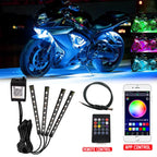 Led Motorcycle Atmosphere Light Decorative Ambient Light Strip Neon Lamp Flexible RGB APP 12V For Harley Yamaha Kawasaki Suzuki