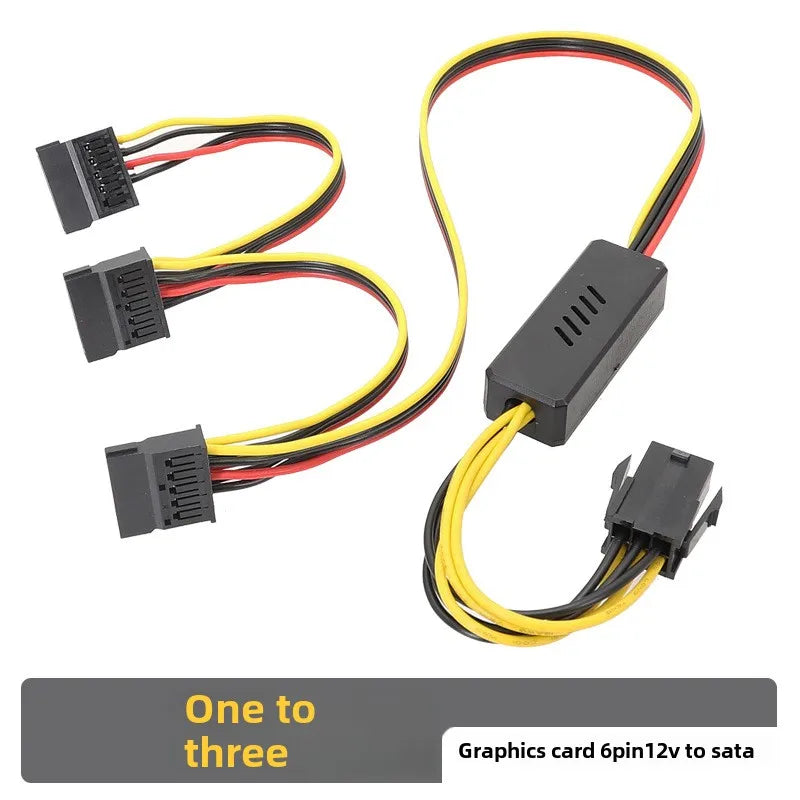 New Graphics Card Hard Drive Cable 6Pin To SATA Hard Drive Power Cables 12V Adapter 1 2 3 4 SATA 12V Molex Large 4PIN Cable