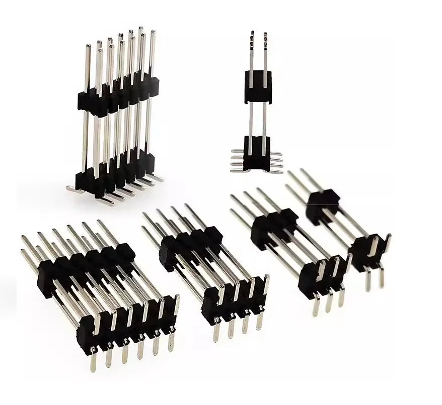 10pcs/100pcs 2.54mm 2x15P/25P/40P L30mm SMD Breakable Male Pin Header Dual Row Double Plastic Rohs Gold SMT PCB Board Spacer