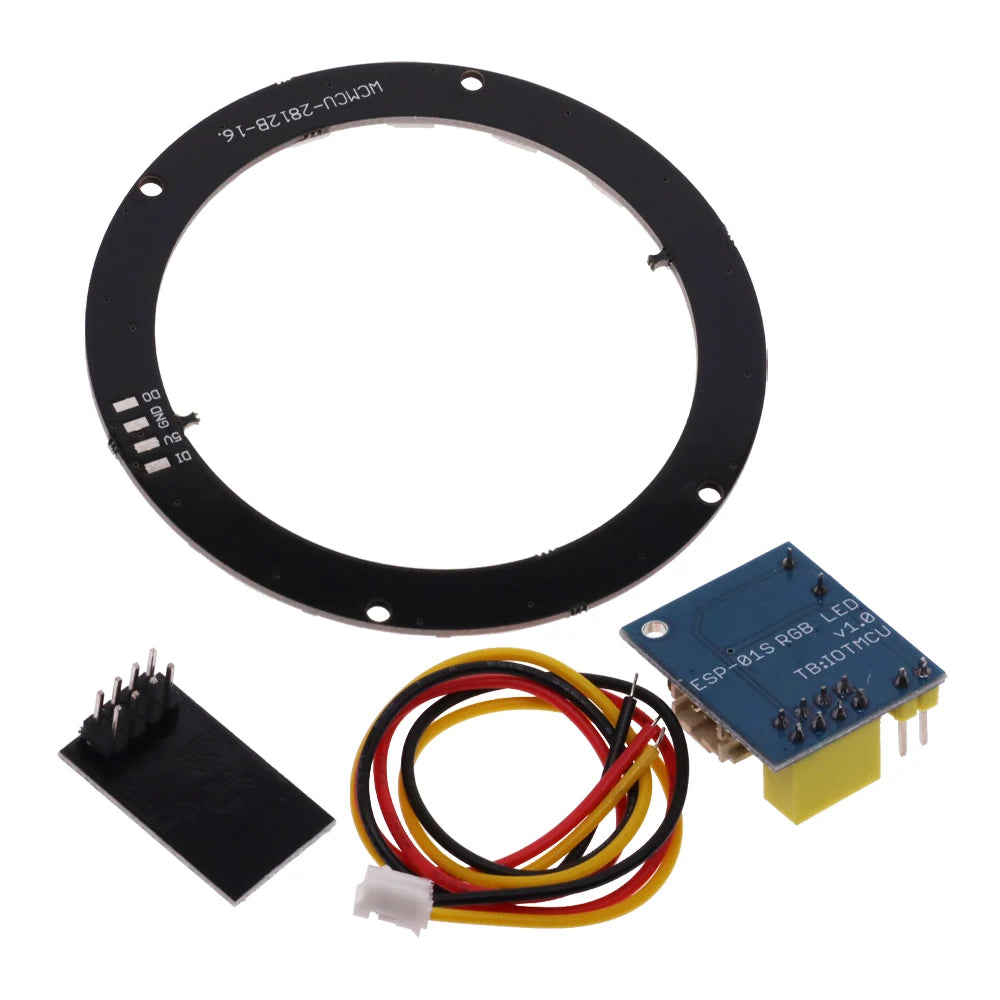 ESP8266 ESP-01 ESP-01S RGB LED Controller Module for Arduino IDE WS2812 WS2812B 16 Bits Light Ring Smart Electronic DIY Kit