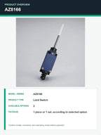 AZ8166 Industrial Limit Switch Micro Travel Switch for CNC Automation Machinery