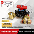 12V 24V Battery Disconnect Switch with Voltage Display Switch & Relays Instant Brass 360 Rotatable for Car Marine Power Protect