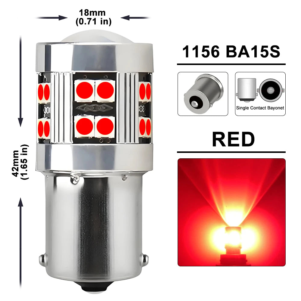 2/4 PCS CANBUS 1156 BA15S 1157 BAY15D LED Bulb For Car Turn Signal Reverse Brake Parking Lights 12V 24V 3030-24SMD 1000LM White