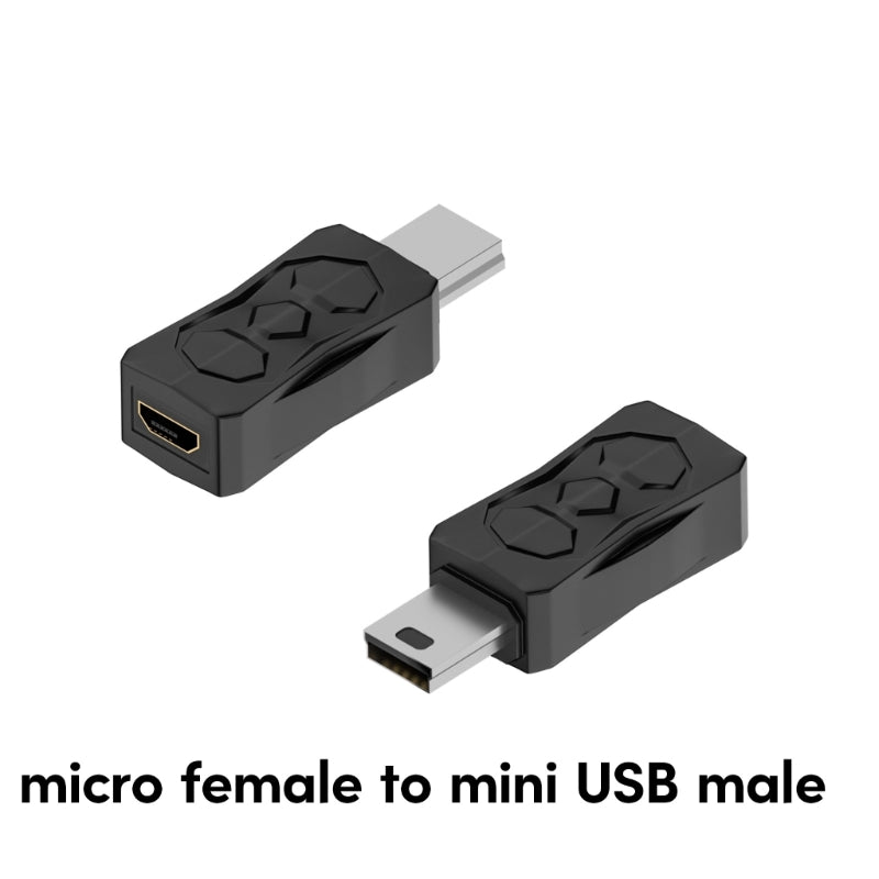 USB Adapter Micro USB to Mini USB Converter Female Male Bidirectional 480Mbps Y3ND