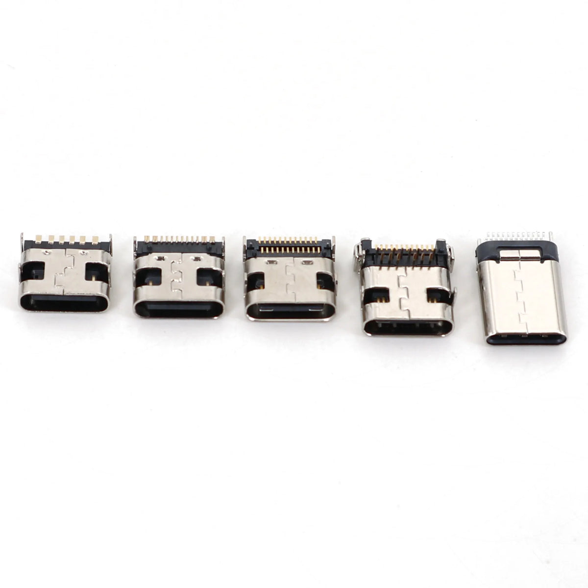 10Pcs USB 3.1 Type C 6/16/24 Pin Connector Male Female Charging Port PCB Mount Solder Socket