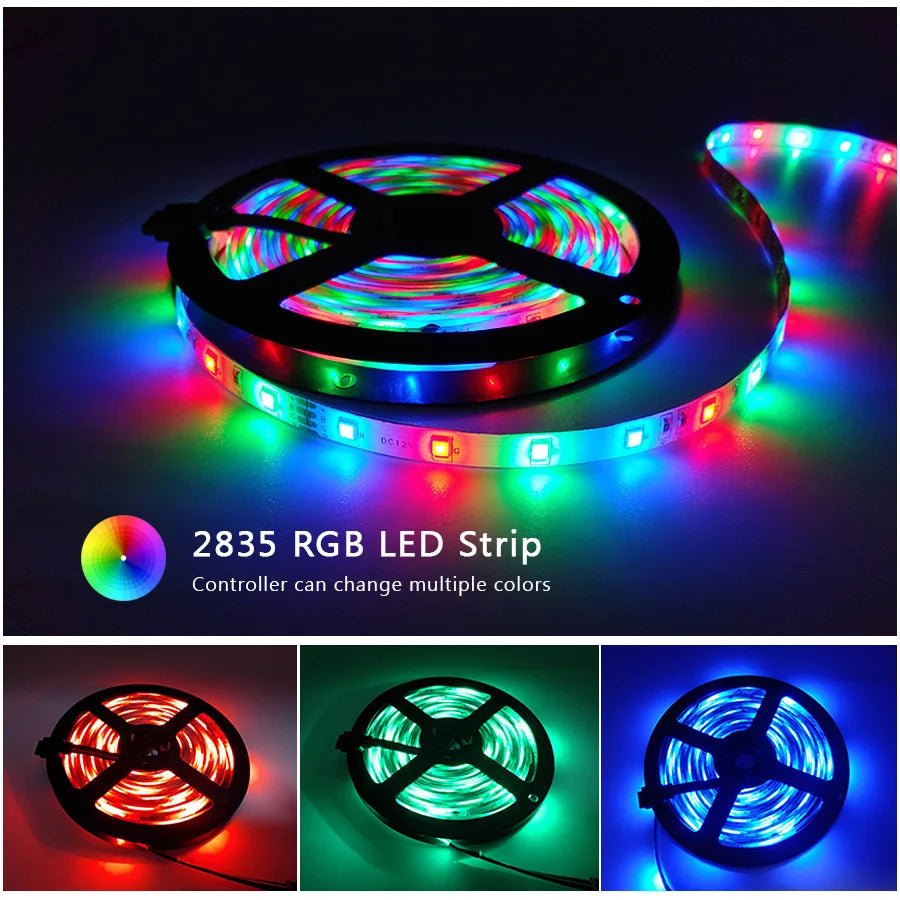 5M 12V LED Strip Light 3528 5050 SMD LED Tape RGB Red Green Blue White Warm White Waterproof Flexible Light for Home Decor