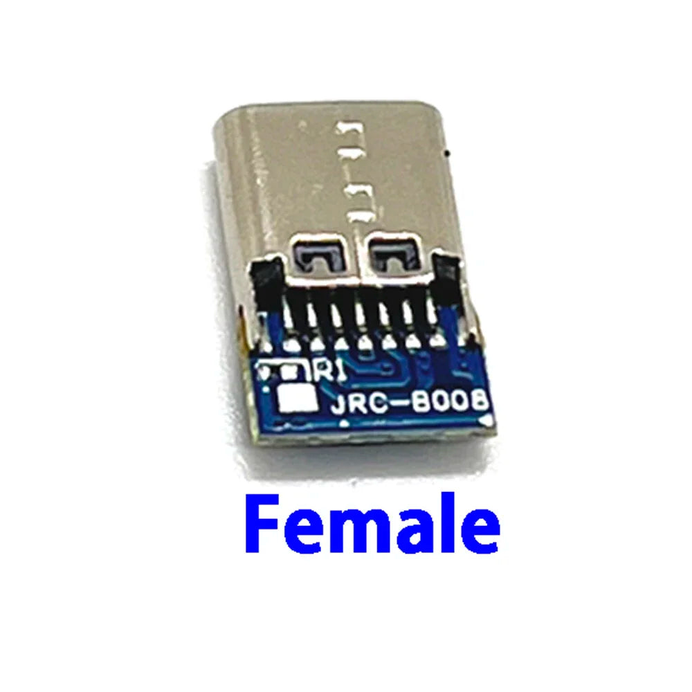 USB 3.1 Type C Male/Female Connectors Jack Tail 24pin USB Male Plug Electric Terminals Welding DIY Data Cable Support PCB Board
