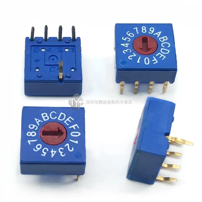 0-F rotary coding switch DIP switch 16 gear PCB encoder 8421C reverse code 4:1 switch