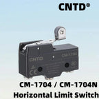 Micro Limit Switch CNTD CM‑1704 CM‑1704N Short Roller Lever 15A 250VAC 1NO1NC Plastic Housing Travel Switch for Machine Tool Ind