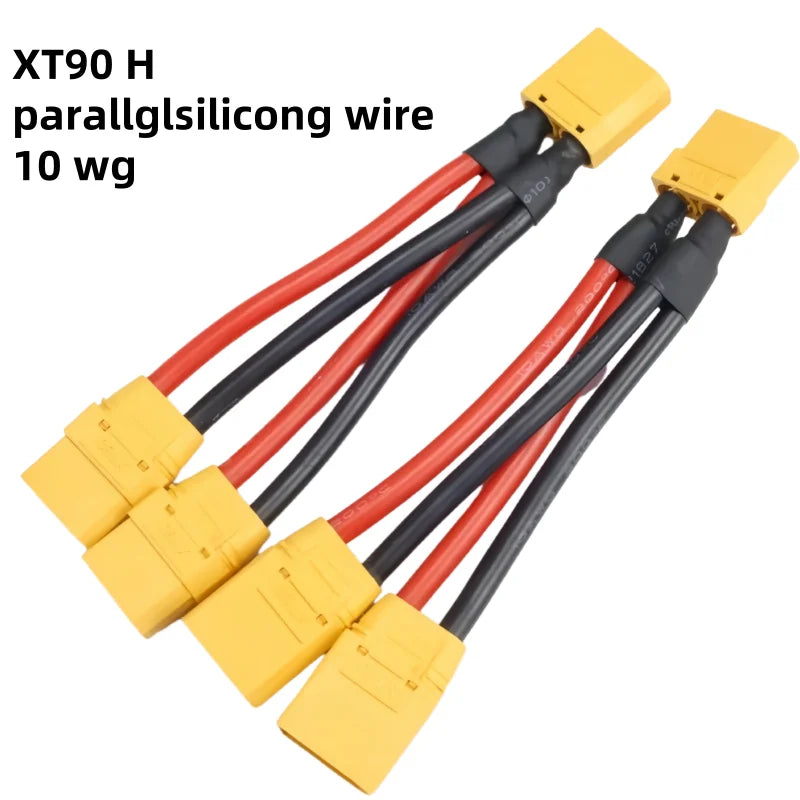 XT90 3-Way Y Splitter Parallel Battery Connector Male/Female Cable Dual Extension 10AWG Silicone Wire for Battery Charger Motor