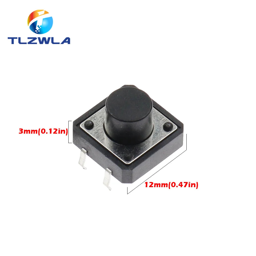 10PCS PCB Tactile Tact Push Button Switch DIP 4Pin Micro Switch 12*12*4.3/5/6/7/8/9/10/11/12 MM 12X12X4.3MM 5MM 6MM 7MM 8MM 9MM