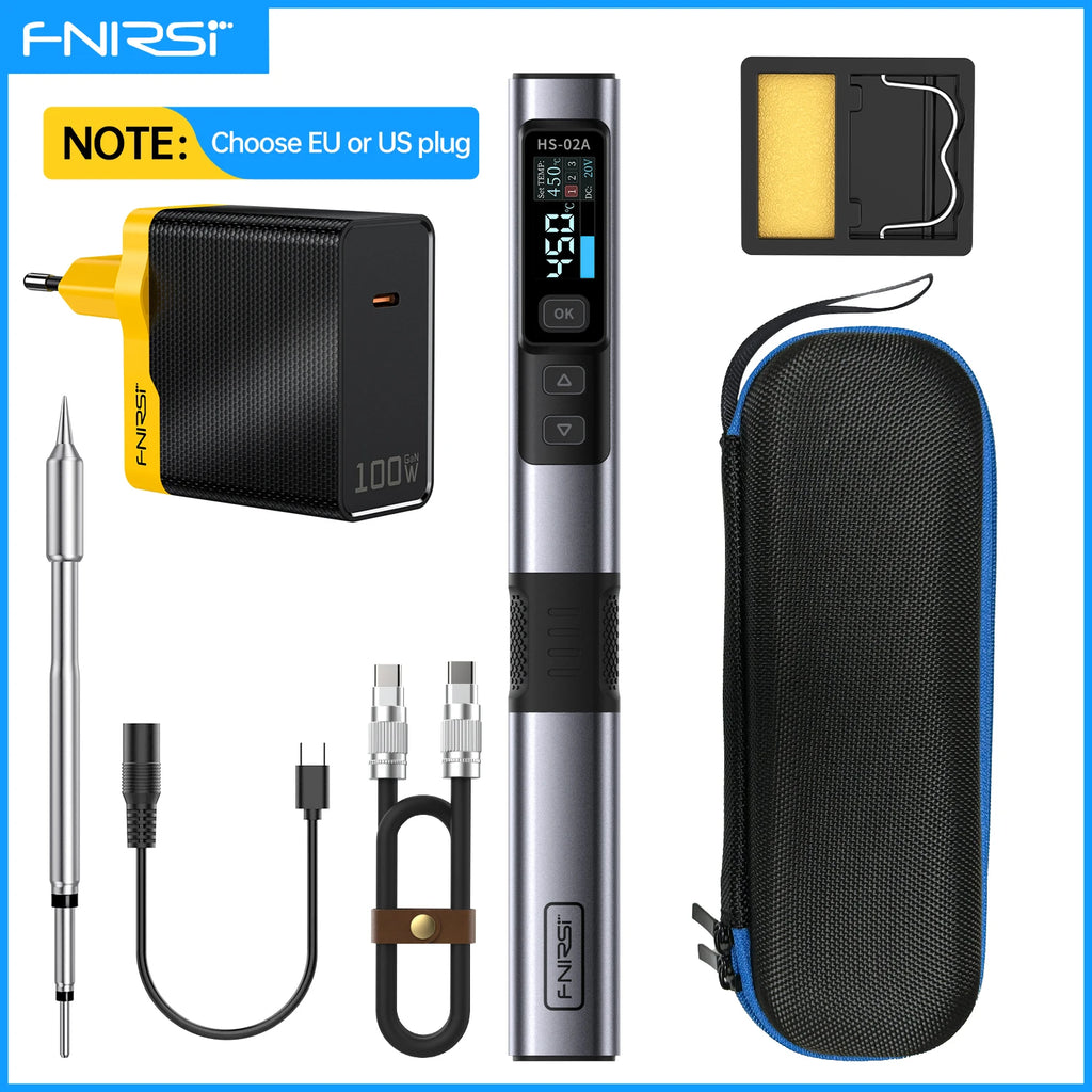FNIRSI HS-02  Smart Soldering Station 100W Electric Soldering Iron Adjustable Constant Temperature Fast Heat Solder Iron Kit