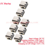 100Pcs/1pc 3.7V 4.2V Mini 18650 Lithium Battery Charger Board Type-C USB Input Module Keyboard Charging Power Protection Board