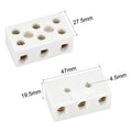1/2Pcs 380V/25A 3Way 8Hole Ceramic Wiring Terminal Block High Frequency Porcelain Electrical Wire Connector Electrical Equipment
