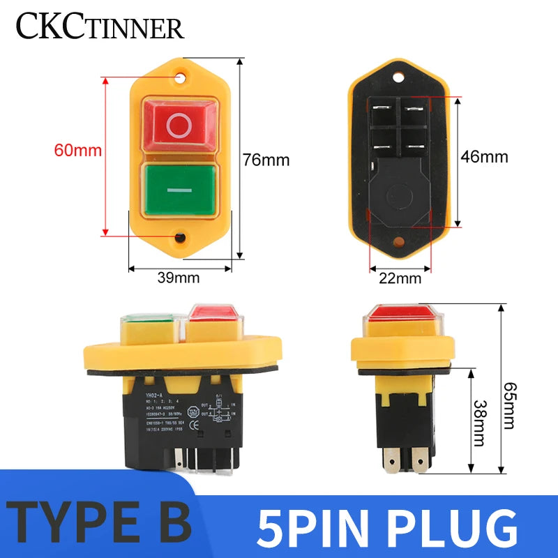YH02A Electromagnetic Starter Push Button Switches Machine Tool Equipment IP55 Waterproof Safety Witch 28A Replace KLD28A KJD17A