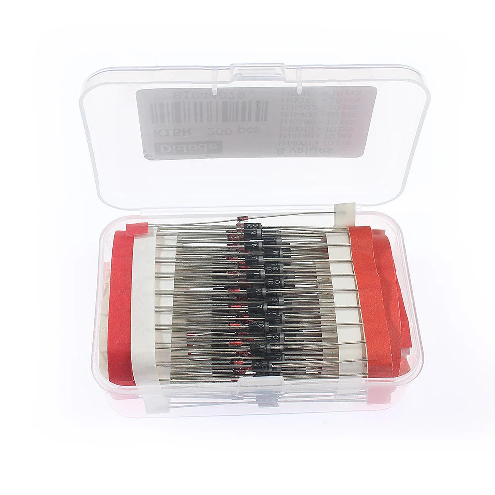 100-350PCS Rectifier Diode Schottky Diode Kit 1N4007 1N4148 1N5408 1N5819 1N5822 1N4001 1N4004 1N5404 FR107 FR207 Fast Switching