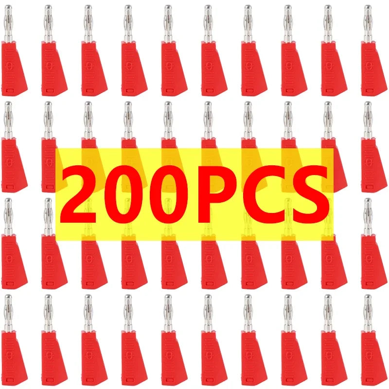 40/200Pcs Stackable Banana Plug 4mm Banana Plug Soldering Electrical Connector DIY Tools Copper Nickel Plated Banana Plugs