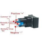 5pcs 16mm Rectangular Power Push Button Switch With Lamp Self Reset Momentary Latching Fixed Lock Five Pin LA16-J-11D LA16-J-11S