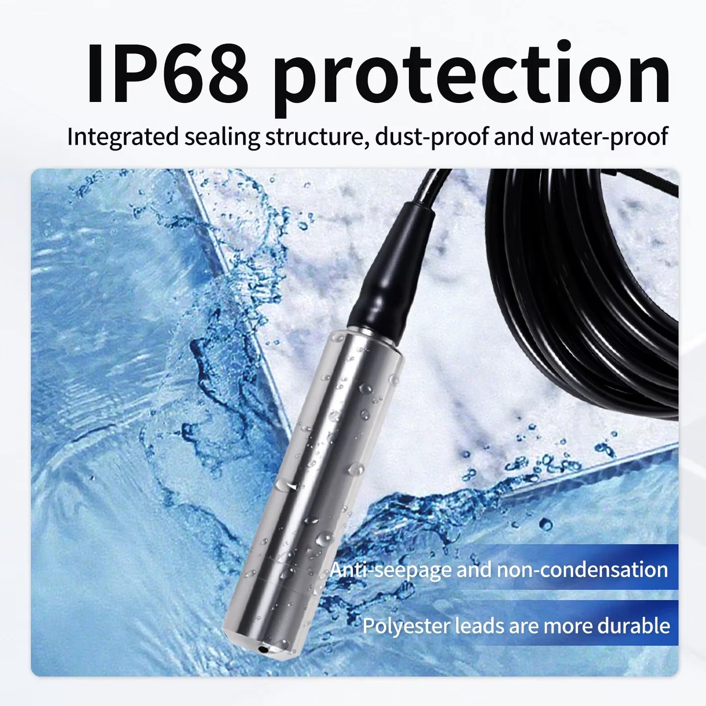3m 5m to 4-20mA 0-10V 0-3.3V Output Hydrostatic Liquid Level Transmitter Water Pressure Level Sensor 10m 15m 20m to RS485