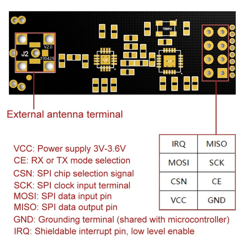 1set NRF24L01+PA+LNA Wireless Transceiver RF Transceiver Module 2.4G with Antenna 1100 Meters Long Distance