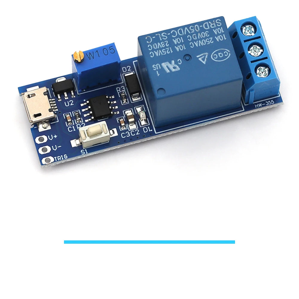 Smart Electronics 5V-30V Micro USB Power Adjustable Delay Relay Timer Control Module Trigger Delay Switch