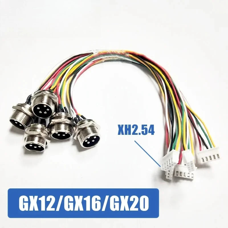 2Pin GX12 GX16 GX20 to XH2.54 Terminal Wire M12 Aviation Plug 3/4/5/6Pin Male Adapter Cable Connector 15-30cm Extension Cable
