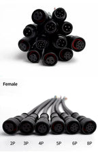 5/20Pcs M12 Metal Waterproof IP68 2/3/4/5/6/8 Pin Power Cable Wire Plug IP68 for LED Strips Male Female Connector 20CM