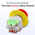 LAY7-11ZS Mushroom Head Emergency Stop Self-locking Button Switch Control Aperture Emergency Stop BButton LAY37